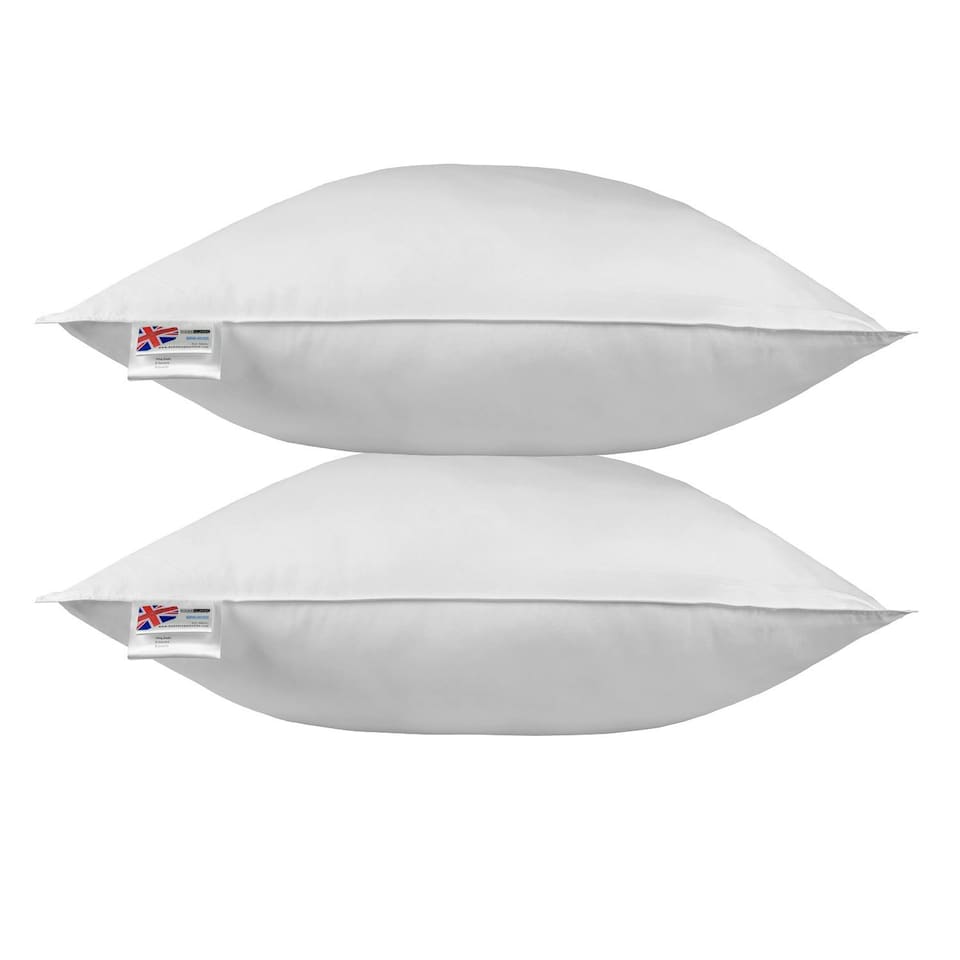 image 1 of Homescapes Goose Feather and Down Euro Continental Square Pillow Pair - 80cm x 80cm (32"x32") White