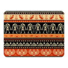 Egyptian Heiroglyphs in Orange & Black (Blanket)