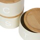 image 7 of Harbour Housewares 3pc Stacking Tea Coffee Sugar Canister Set with Bamboo Lids - Cream