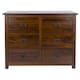 image 4 of Boston 3+3 Drawer Wide Chest - Rich Dark Brown Lacquer Solid Wood Bedroom Storage with Brass Handles | Brown | Brown | 1