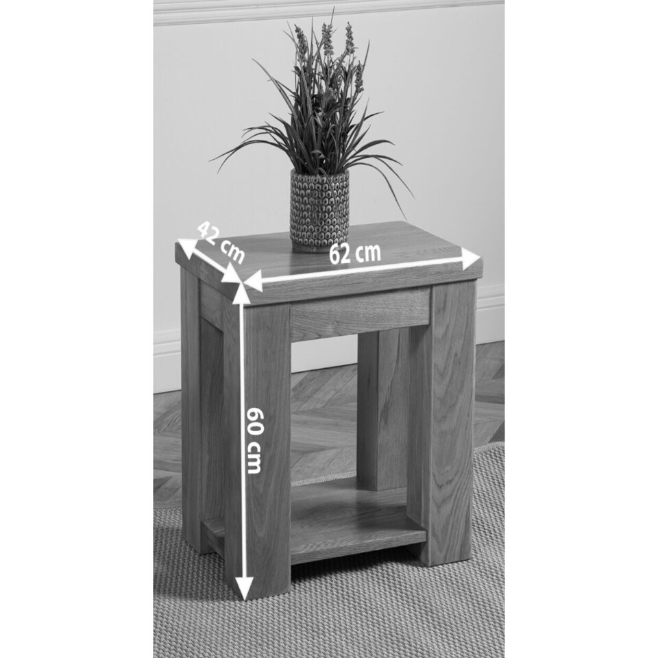 image 1 of Solid Oak Lamp Table for Living Room | Brown | Light Oak