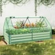 image 5 of COSTWAY Raised Garden Bed with Greenhouse Cover Silver