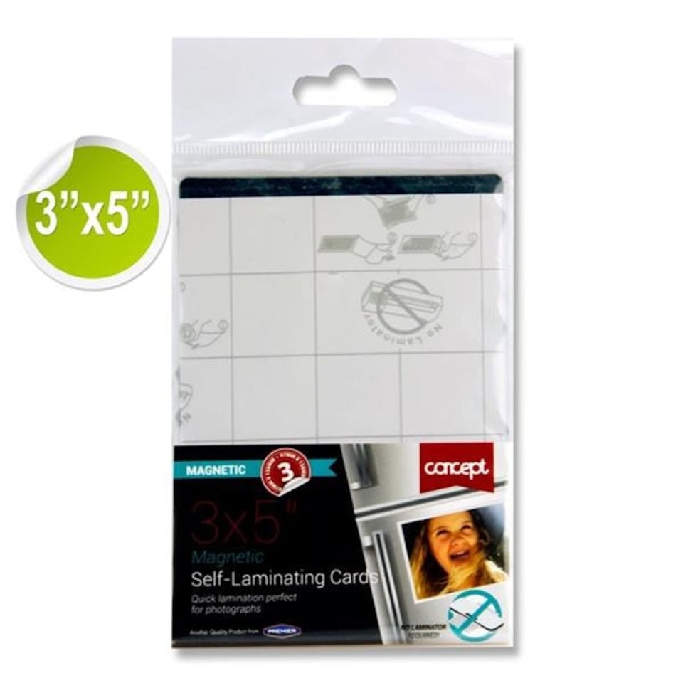 image 1 of Pack of 3 97x139mm Magnetic Self-laminating Cards by Concept