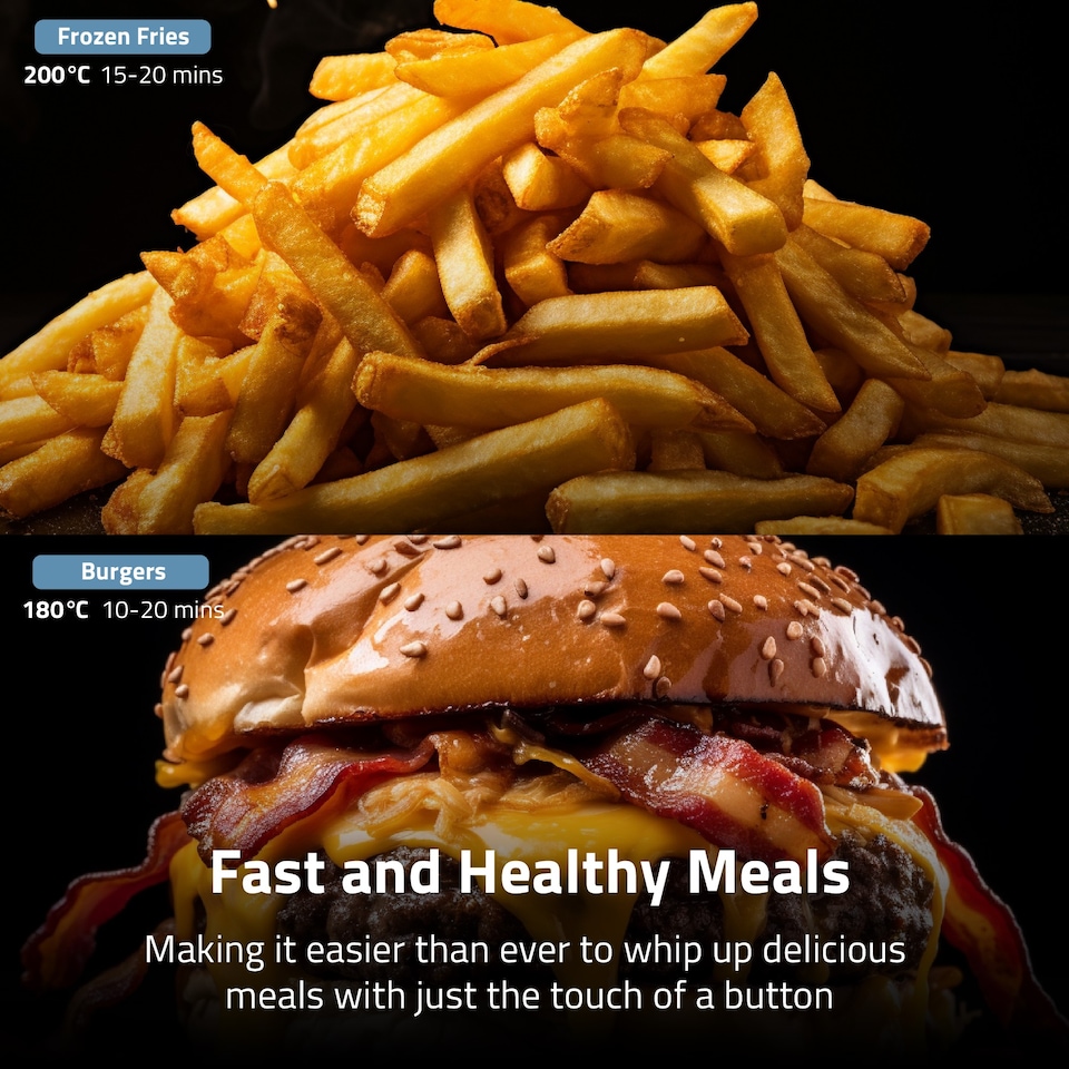 image 1 of Cookology 7.2L Air Fryer with Viewing Window & Digital Control - CAF72DI Black