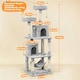image 3 of Yaheetech 179 cm Tall Multi Level Cat Tree Kitten Condo Light Grey