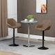 image 2 of HOMCOM Adjustable Bar Stools Set of 2, Swivel Barstool W/ Footrest Dark Brown