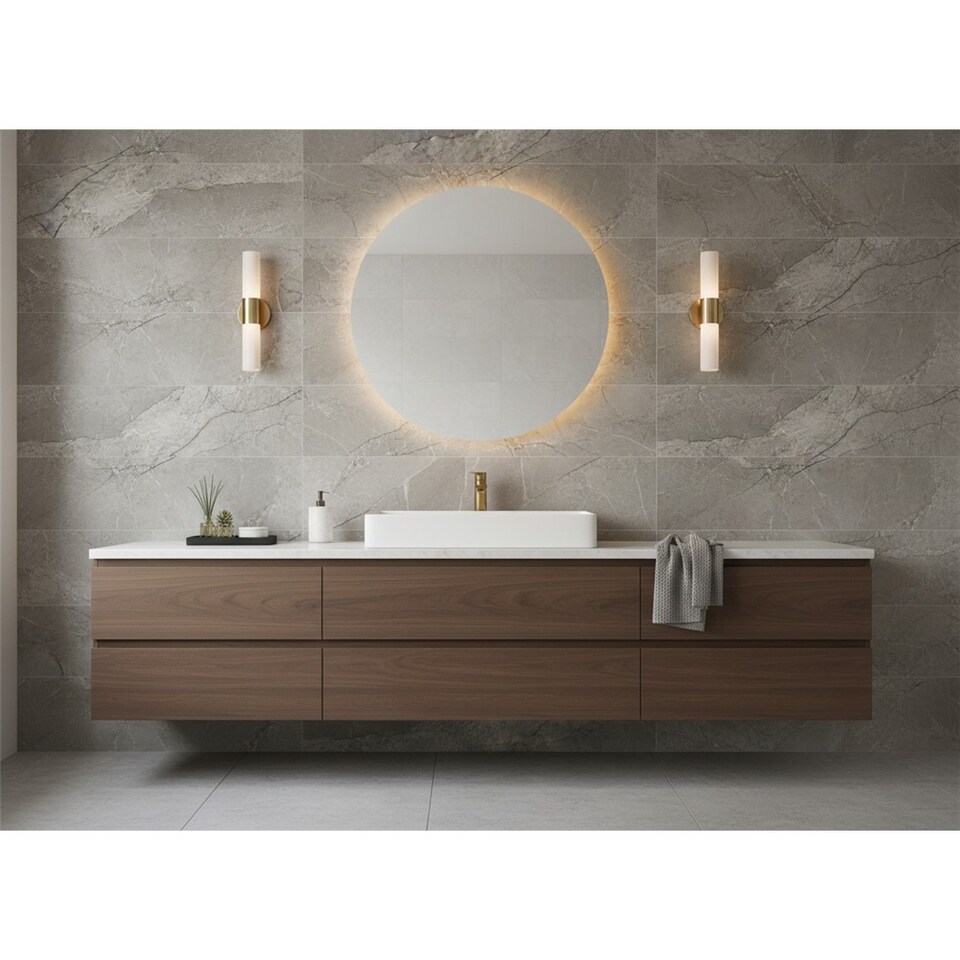 image 1 of Opalus Marble Ivory Matt Porcelain Tile (3 Pack - 1 Box - 2.15m2 ) - Kitchen - Floor & Wall Tile -Based on Turkish Silver Marble