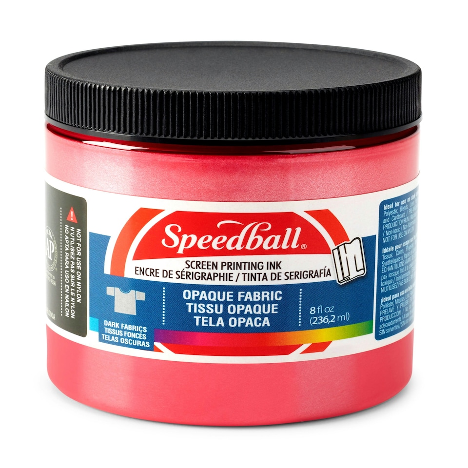 Speedball Opaque Fabric Screen Printing Ink, Raspberry, 8oz