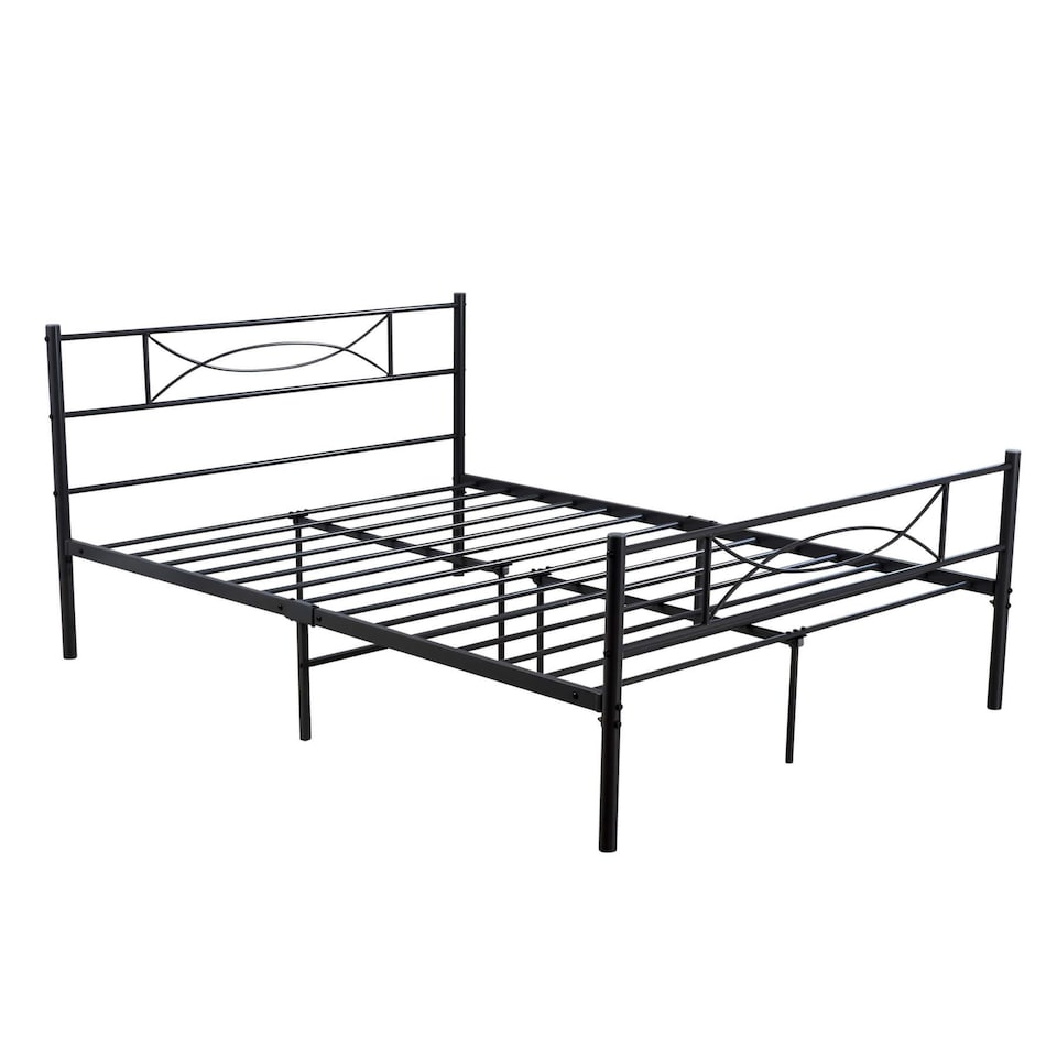 image 1 of Matt Dark Grey Metal Frame 4ft Small Double Bedframe Powder Coated