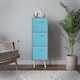 image 3 of Grey 3-Tier 3-Drawer Cube Shelving Unit with Scandinavian Legs | Blue | Sky Blue & White | 1