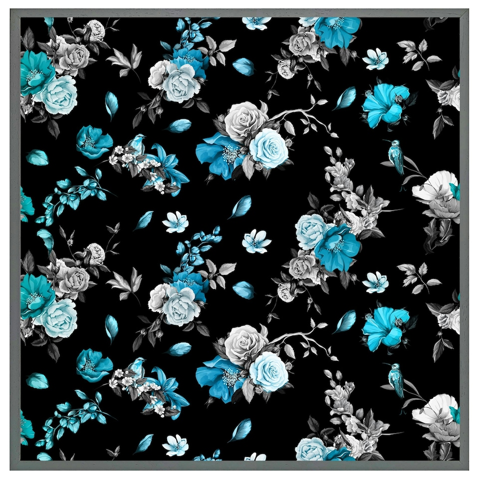 image 1 of Blue roses (Picutre Frame) Black | M