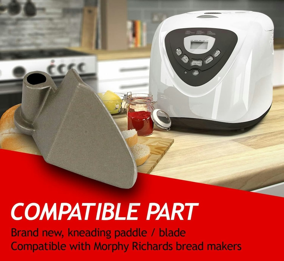 image 1 of SPARES2GO Breadmaker Pan for MORPHY RICHARDS Bucket + Kneading Blade Arm 48261 48280 48281