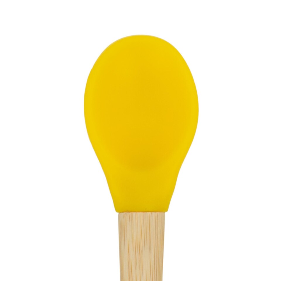 image 1 of Tiny Dining Bamboo Silicone Tip Spoon - Olive Green