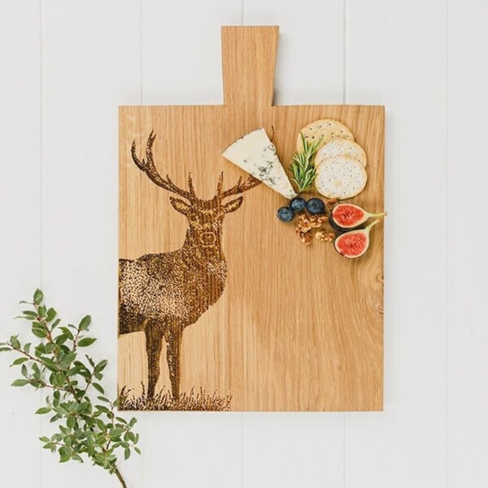 image 1 of The Just Slate Company Monarch Stag Medium Oak Serving Paddle