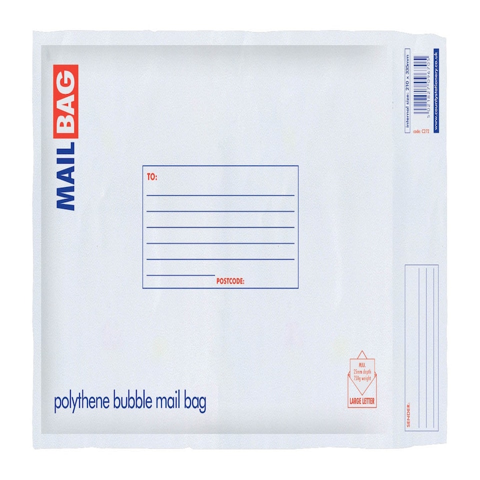 image 1 of Pack of 10 Medium Polythene Bubble Mail Bags