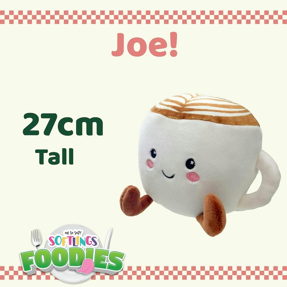 image 1 of Coffee Soft Toy Food Drink Themed Cute Plush Cuddly Fluffy 27cm Multi-Coloured
