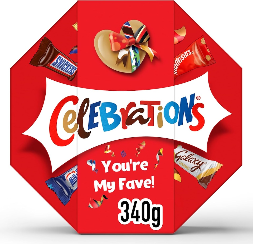 image 1 of Celebrations Centrepiece 340g Chocolate Gift with 'You're My Fave' Sleeve
