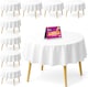 image 1 of 9pk White Round Tablecloths 140cm – Disposable Circular Party Covers with Durable Spill Protection for Weddings, Buffets & Events