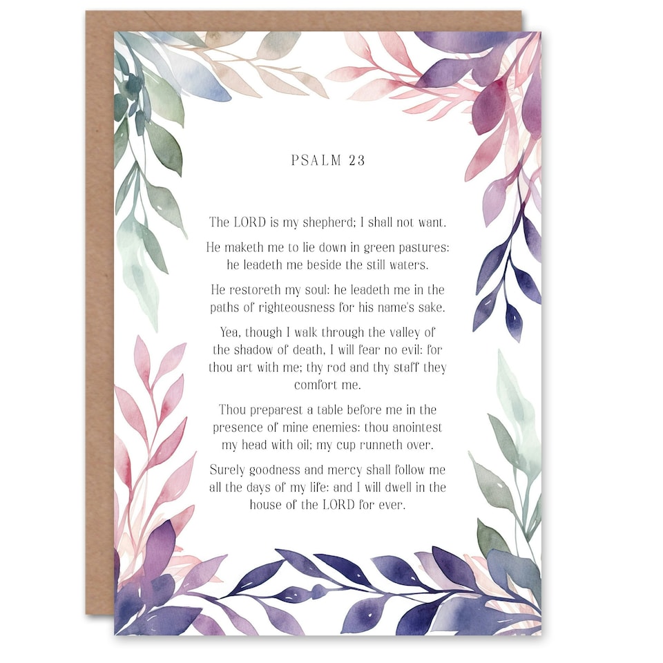 image 1 of Psalm 23 The LORD is My Shepherd Old Testament Bible Christian Birthday Card