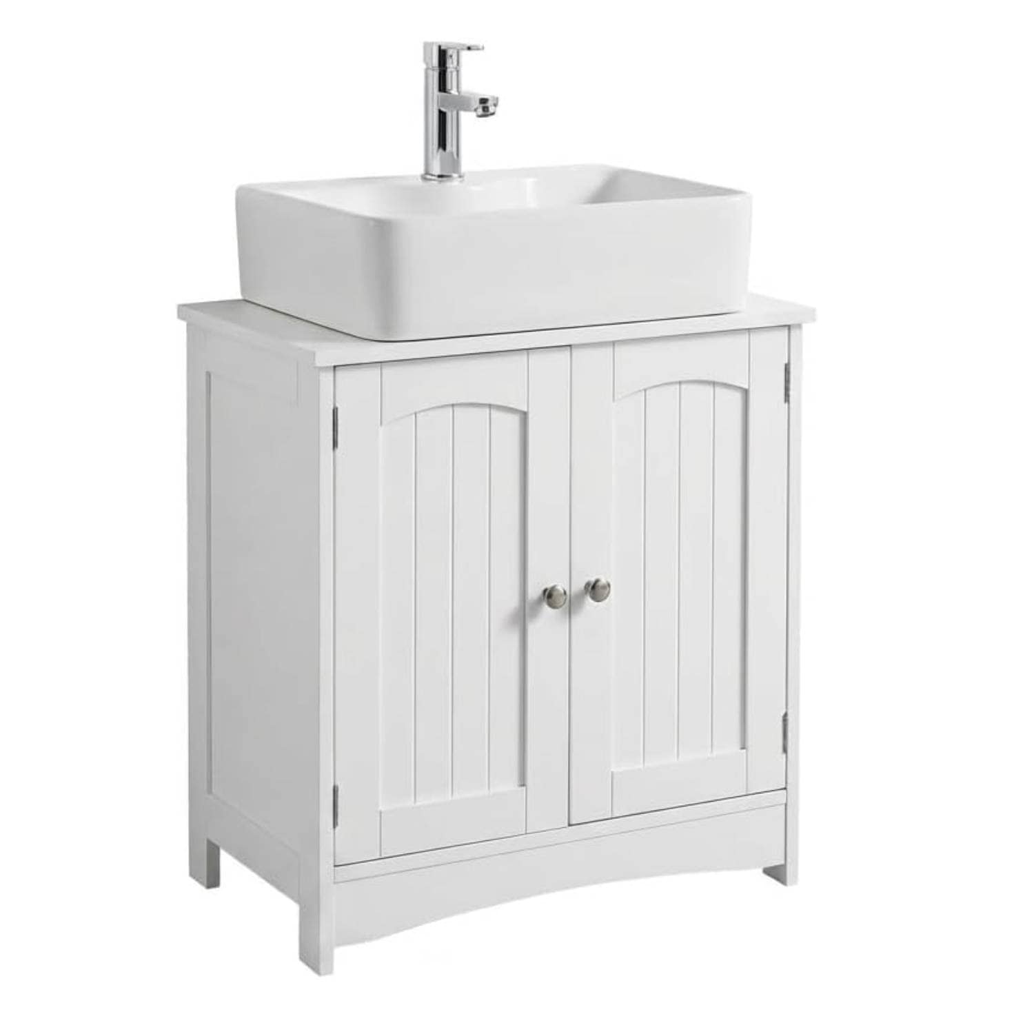 Alivio Under-Sink Bathroom Storage Cabinet, Wall-Hung Design, Grey Finish, Magnetic Doors & Easy-Clean Surface
