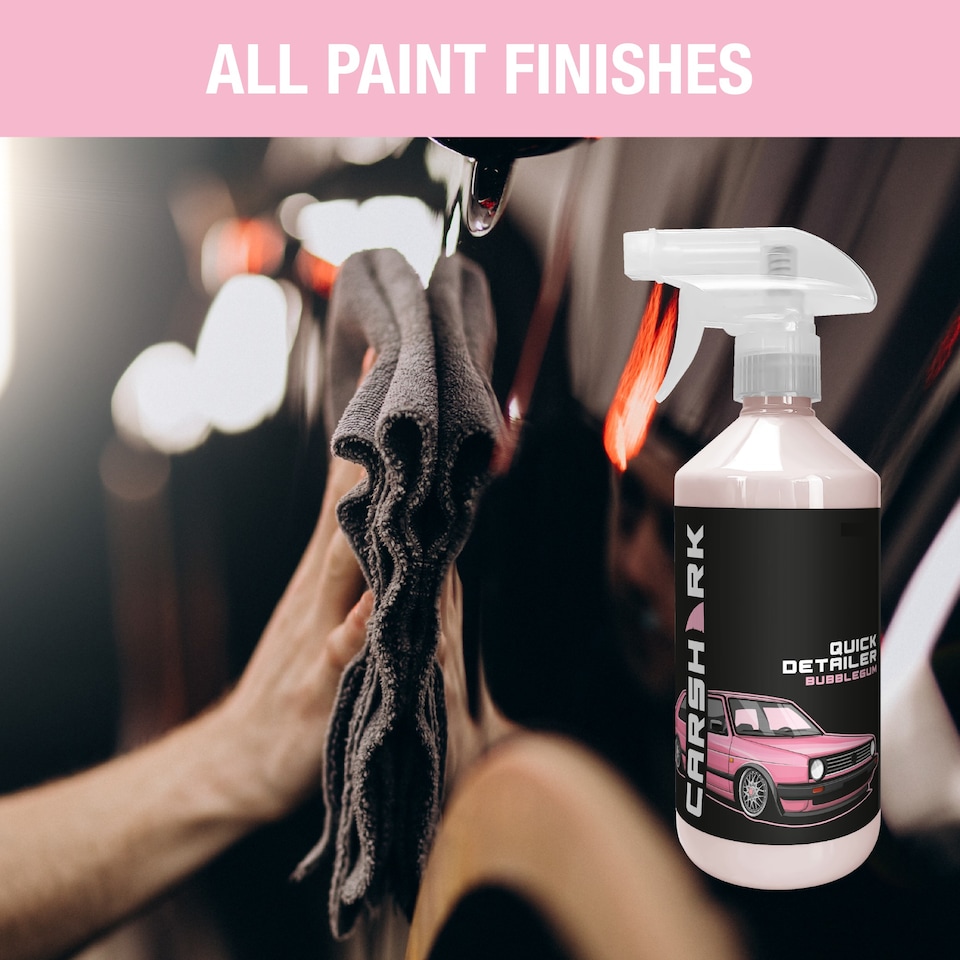 image 1 of CARSHARK Bubblegum Quick Detailer 3 x 500 ml - Cleans & Protects Vehicle Finish - Spray & Wipe