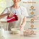 image 2 of VonShef 300W Red Hand Mixer Electric Whisk with 5 Speeds