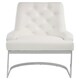 image 1 of Interiors by Premier Luxurious Ivory Faux Leather Dining Chair, Modern Chair With Button Tufted Backrest, Silver Finished Chair White