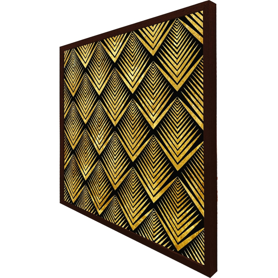 image 1 of Golden geometric flower pattern (Picutre Frame) Grey | L
