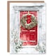 image 1 of Snow Covered Bauble Wreath Red Door For Child Kids Xmas Festive Christmas Card