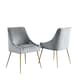 image 1 of Set of 2 Lograto Velvet Dining Chairs - Silver