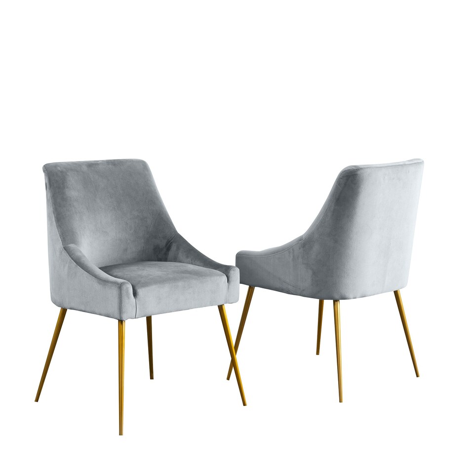 image 1 of Set of 2 Lograto Velvet Dining Chairs - Silver