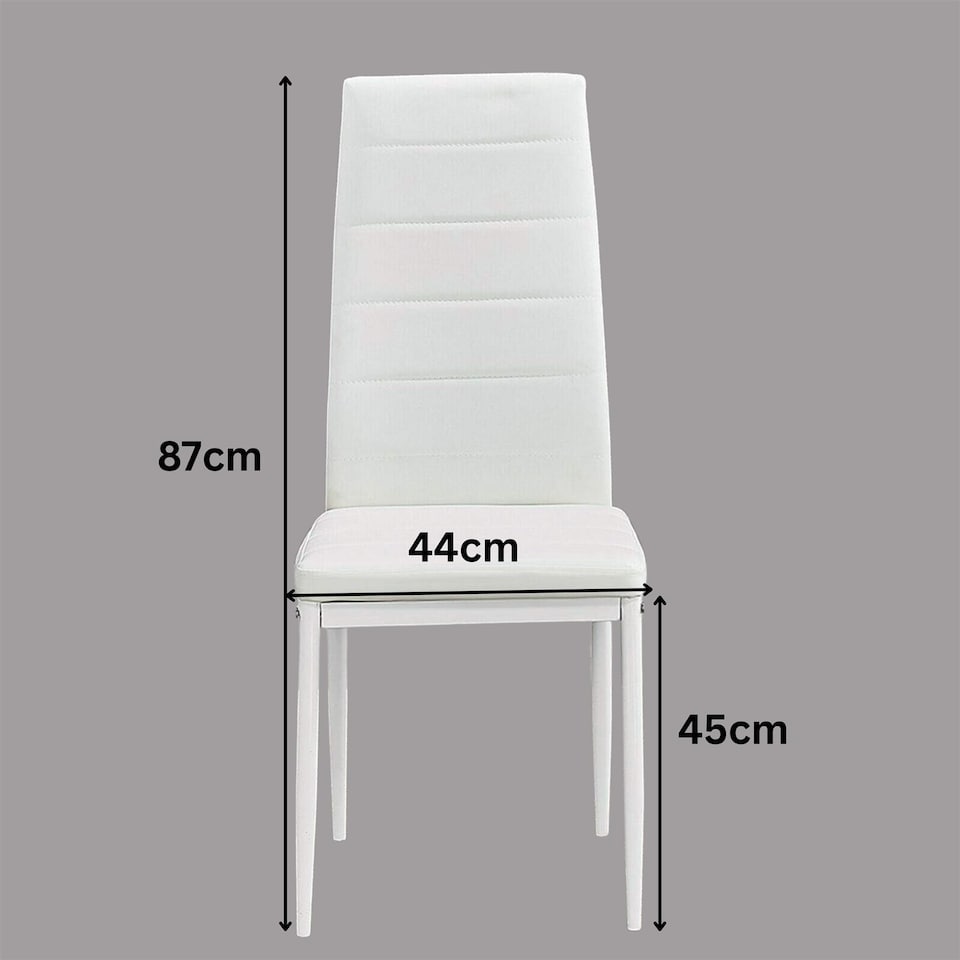 image 1 of Black Marble Effect Dining Table with 4 White Faux Leather Chairs Kitchen Furniture