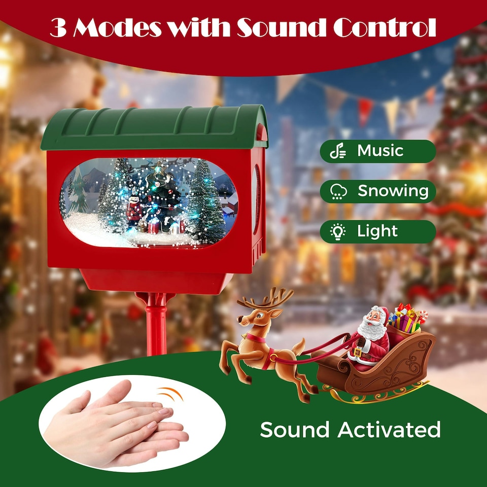image 1 of COSTWAY Christmas Street Lamp Decoration 150 cm Street Light Red | 5ft