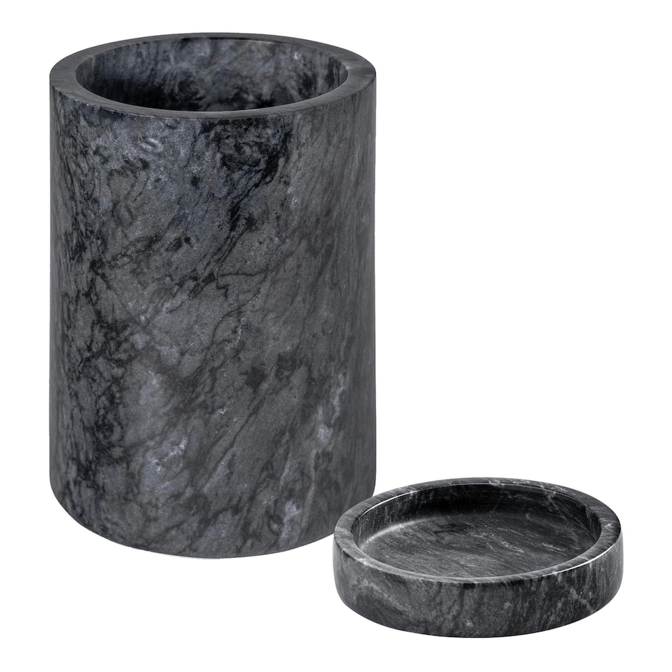 image 1 of Argon Tableware 2 Piece Marble Wine Bottle Coaster & Cooler Set - Black Multi