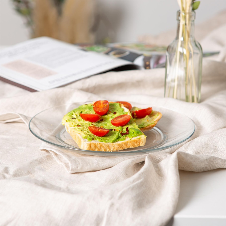 image 1 of Duralex Lys Glass Dinner Plates - Tempered, Heat Resistant - 235mm - Pack of 6 | Clear | Clear