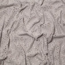 Minerva Core Range Silver Embroidered Cotton Jersey Stretch Knit Fabric for Dressmaking, 150cm / 59" Wide - per metre