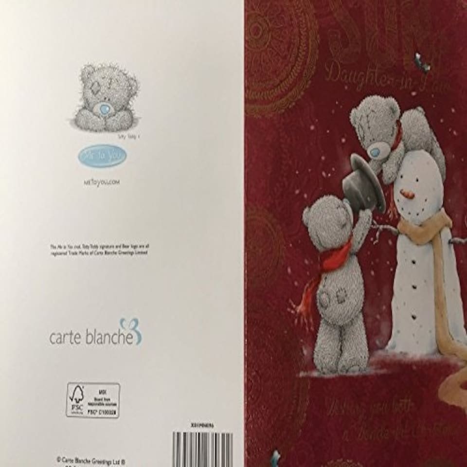 image 1 of ME TO YOU FOR A SPECIAL SON & DAUGHTER-IN-LAW CHRISTMAS CARD TATTY TEDDY BEAR