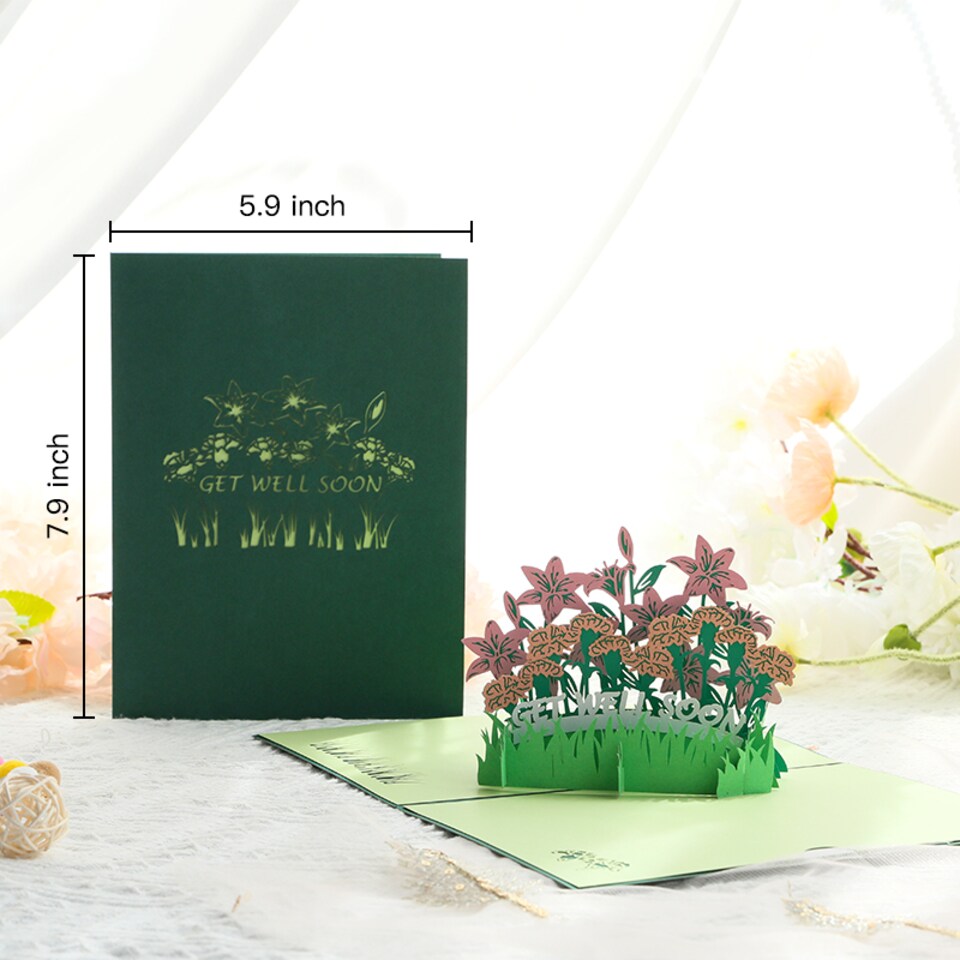 image 1 of Healing Blooms 3D Pop Up Get Well Soon Card