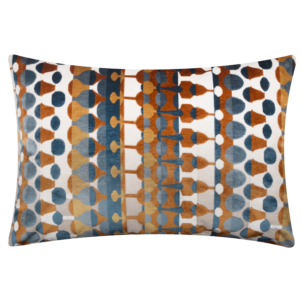 image 1 of Furn Metro Abstract Velvet Jacquard Cushion | Orange | Ginger