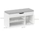 image 8 of HOMCOM Sit-On Shoe Storage Unit w/ Hidden Compartment Handles Cream