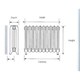 image 3 of 760mm (H) x 1260mm (W) - Cast Iron Horizontal Radiator (Rome) - (0.76m x 1.26m) - Depth 144mm