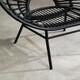 image 4 of Interiors by Premier Natural Rattan Black Round Petal Chair with Black Metal Legs, Rattan Dining Chair, Rattan Lounge Chair Black