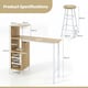 image 2 of COSTWAY 3PCS Bar Table & 2 Stool Dining Set Natural N/A