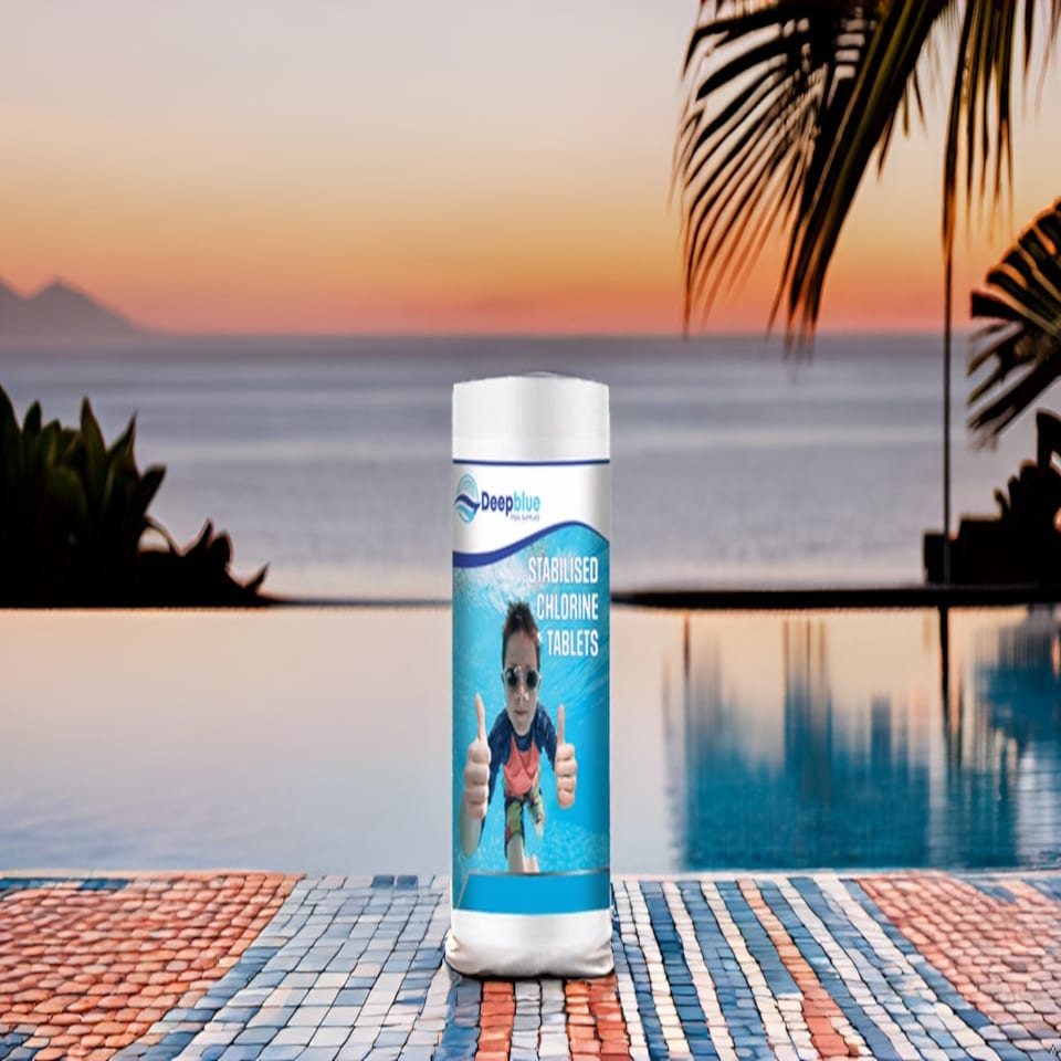 image 1 of Deep Blue Pro - Mini 20g STABILISED Chlorine Tablets 1kg WITH Floating dispenser