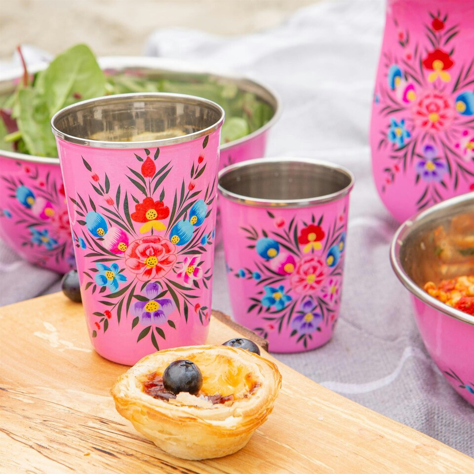 image 1 of BillyCan Picnic Tumblers - 400ml - Raspberry Pansy - Pack of 6