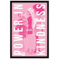 Black Wooden Framed Barbie Power In Kindness Maxi Poster