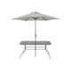 image 4 of Hectare 6 Seater Outdoor Furniture Rectangular Glass Table with Parasol Grey