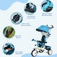 image 4 of HOMCOM 6 in 1 Kids Trike, Stroller with Parent Handle, Blue