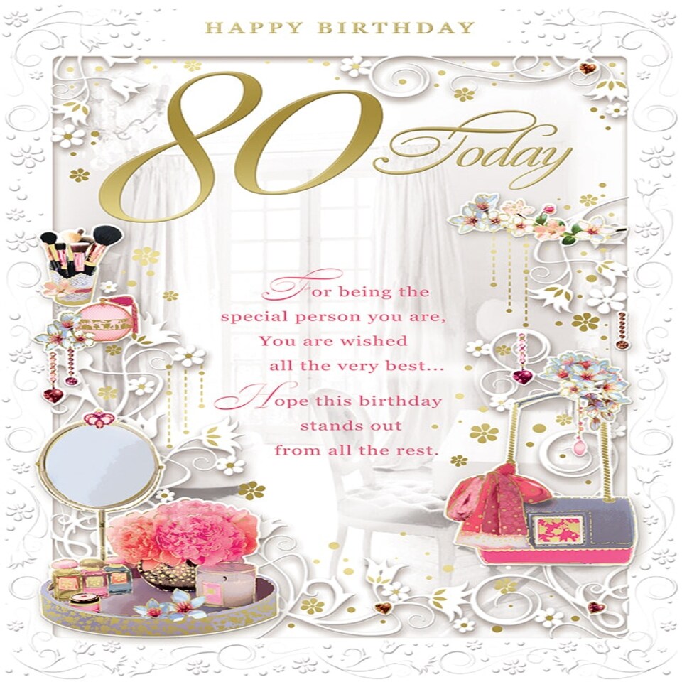 image 1 of 80 Today Open Female Birthday Opacity Card