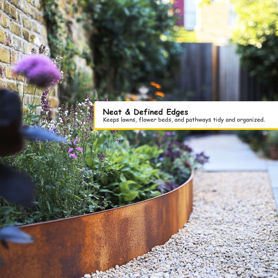 image 1 of Nicoman Pre Rusted Metal Lawn Edging Border, Garden Edging | Bronze | Rust | 5m | 1